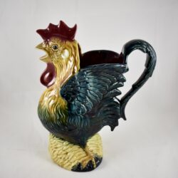 Barbotine Crowing Rooster & Wheat Pitcher - SOLD
