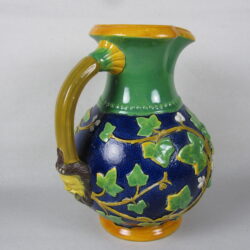 Samuel Alcock Ivy & Mask Majolica Pitcher