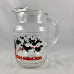1930-40s Red & Black Scotty Dog Glass Pitcher