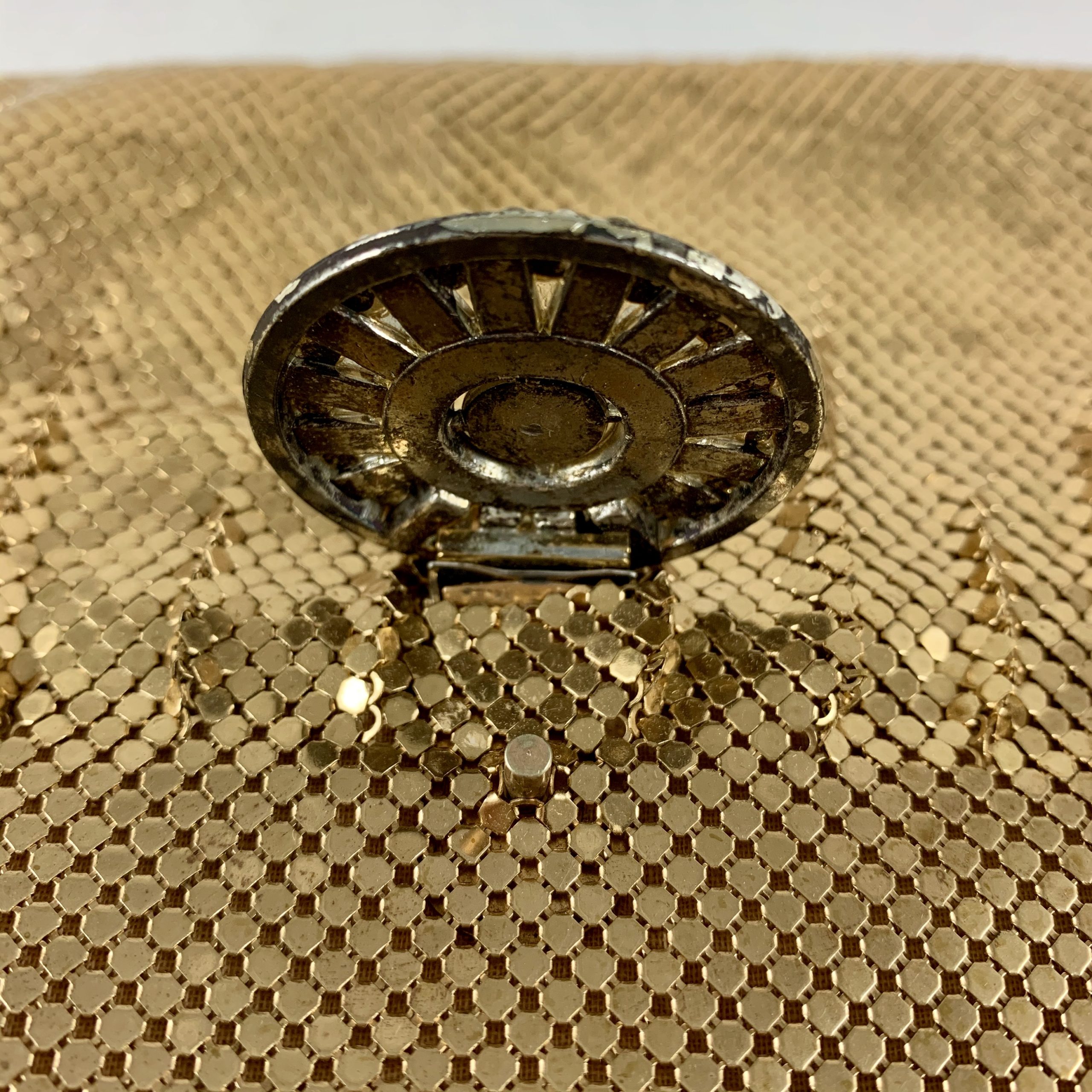 Vintage Gold Color Mesh Clutch Bag