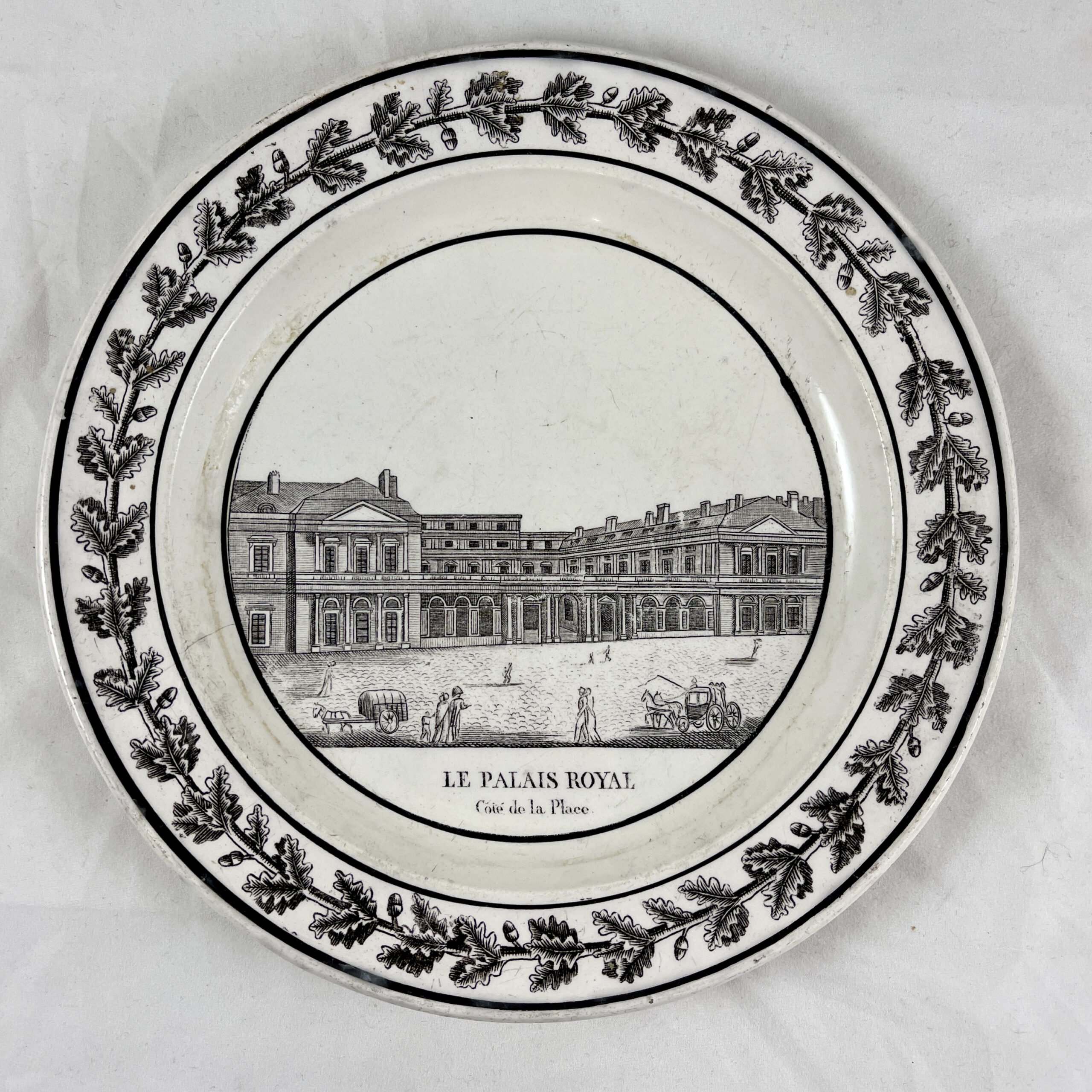 Montereau French Creamware Faïence Le Palais Royal Architecture Plate