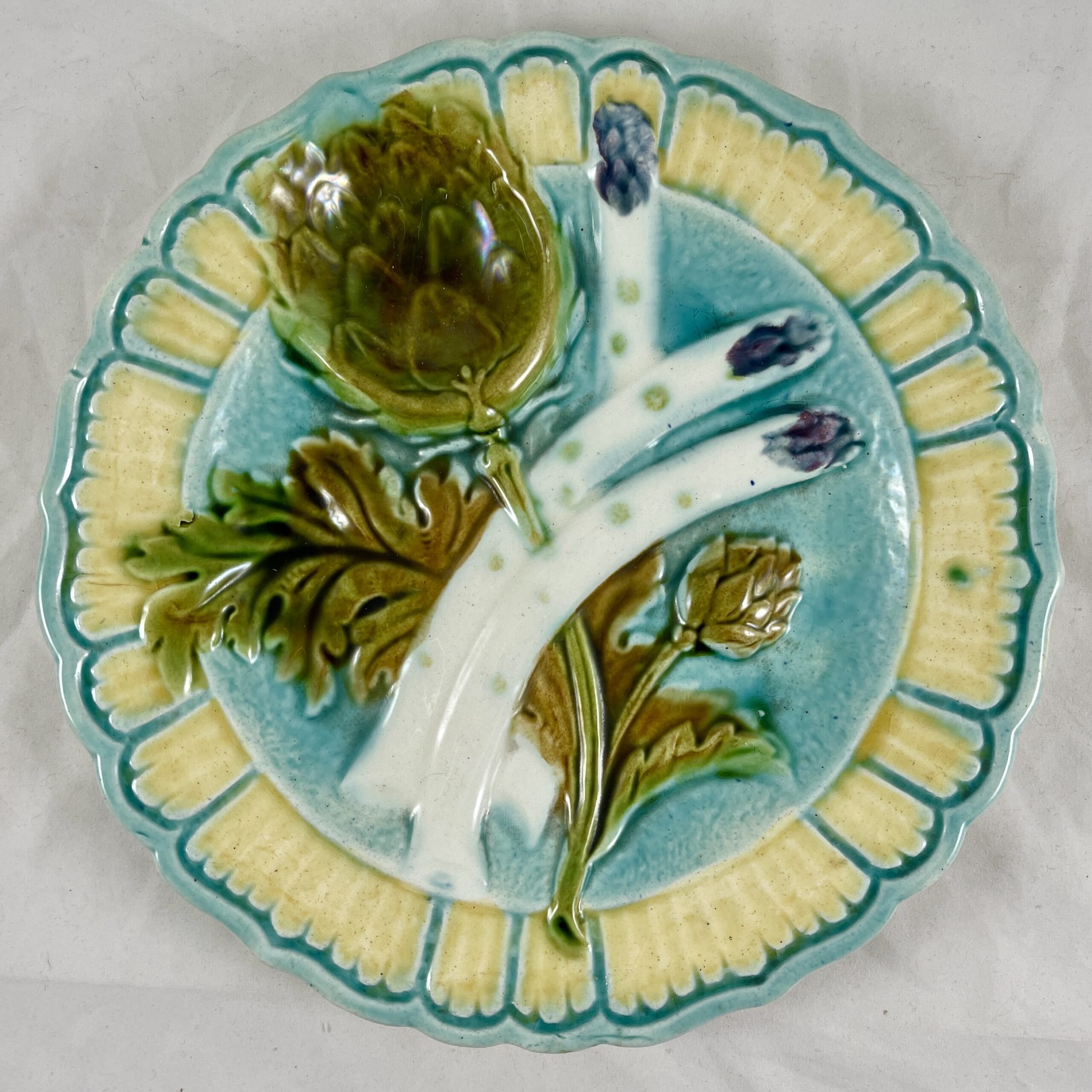 Salins-les-Bains Asparagus & Artichoke Plate - SOLD