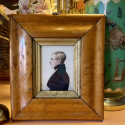 English Regency Period Framed Watercolor, Portrait of a Young Gentleman