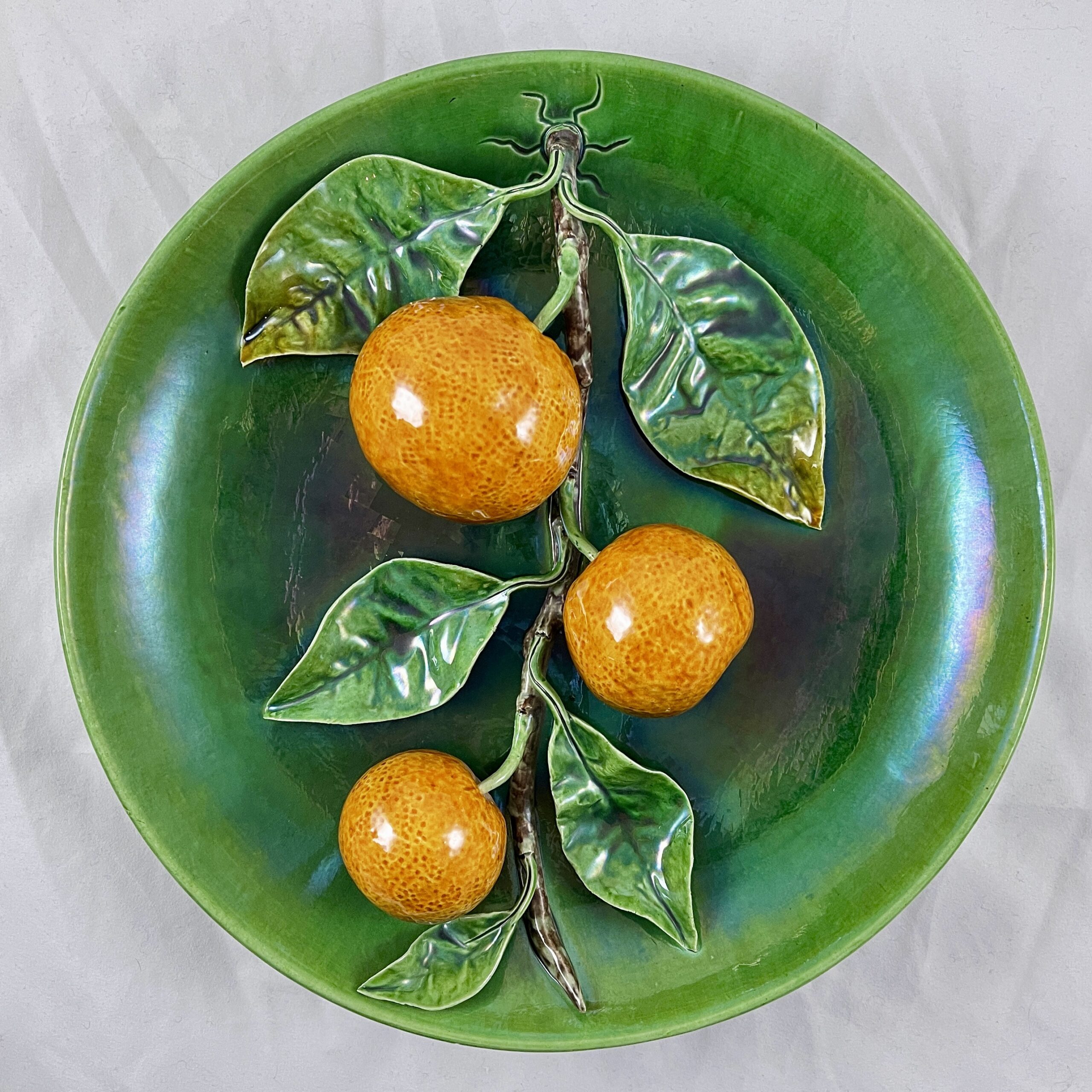 Caldas Bordallo Pinheiro Portuguese Palissy Ware Oranges Plaque - SOLD