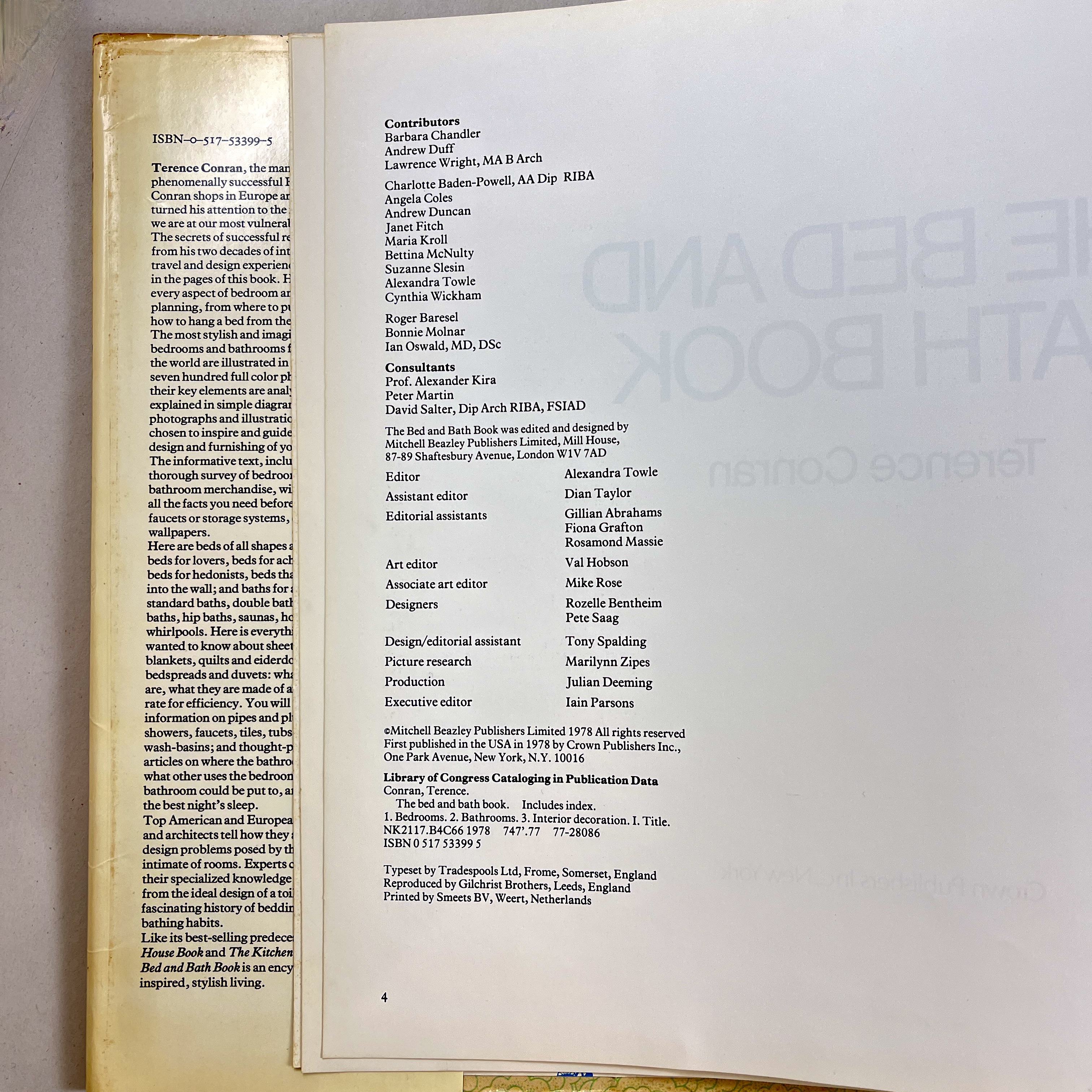 The Bed and Bath Book, Terence Conran. 1st Edition Hardbound, 1978 ...
