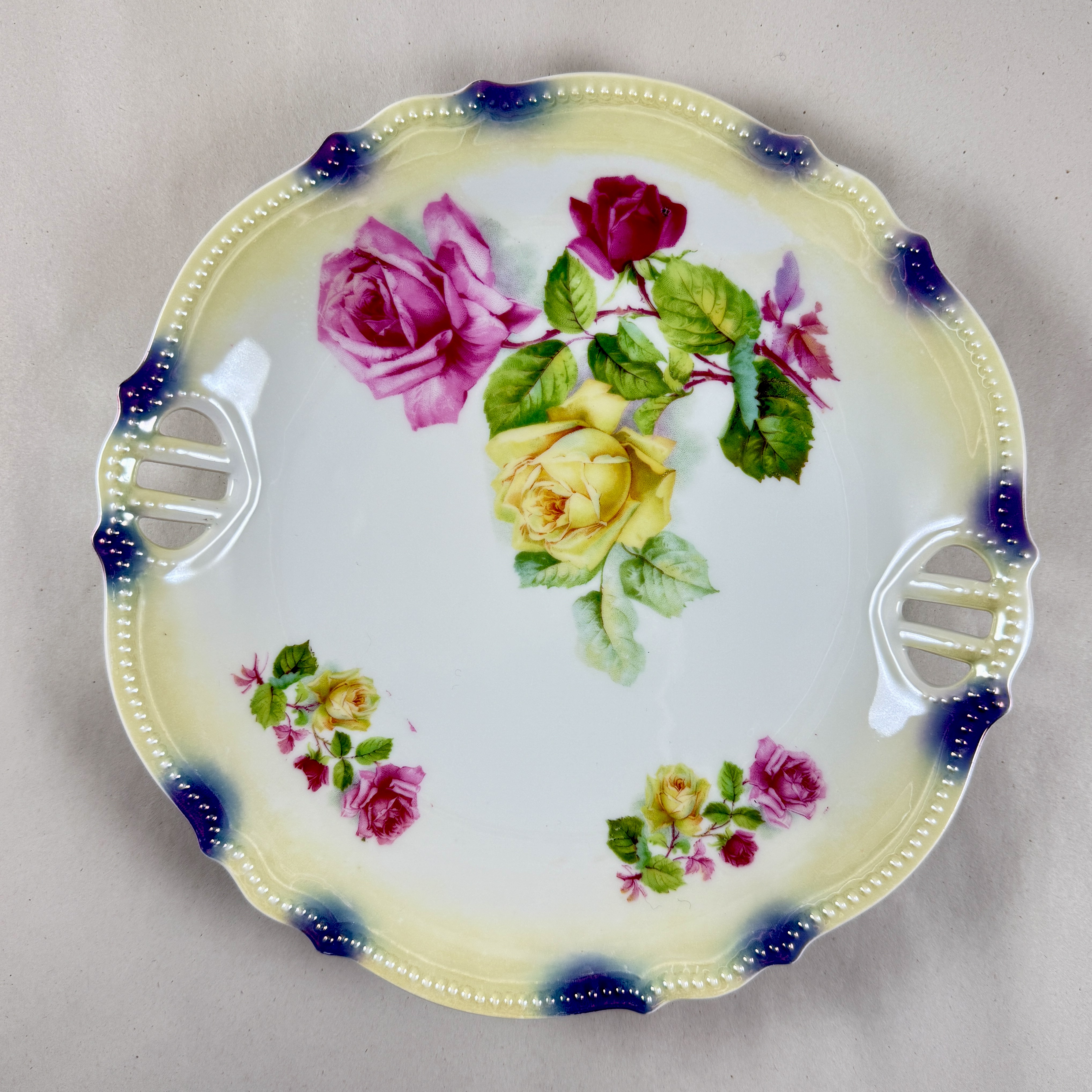 P K Silesia Porcelain Handled Rose Server