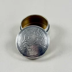 English Silver George V Coronation Pill Box, 1910