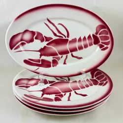 1950s Edward Don & Co. Sterling China Restaurant Ware Lobster Plates - Set of 4