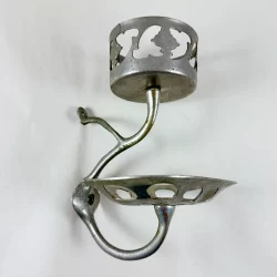 Nickel Plated Brass Wall Mounted Cup Holder and Soap Dish, circa 1902