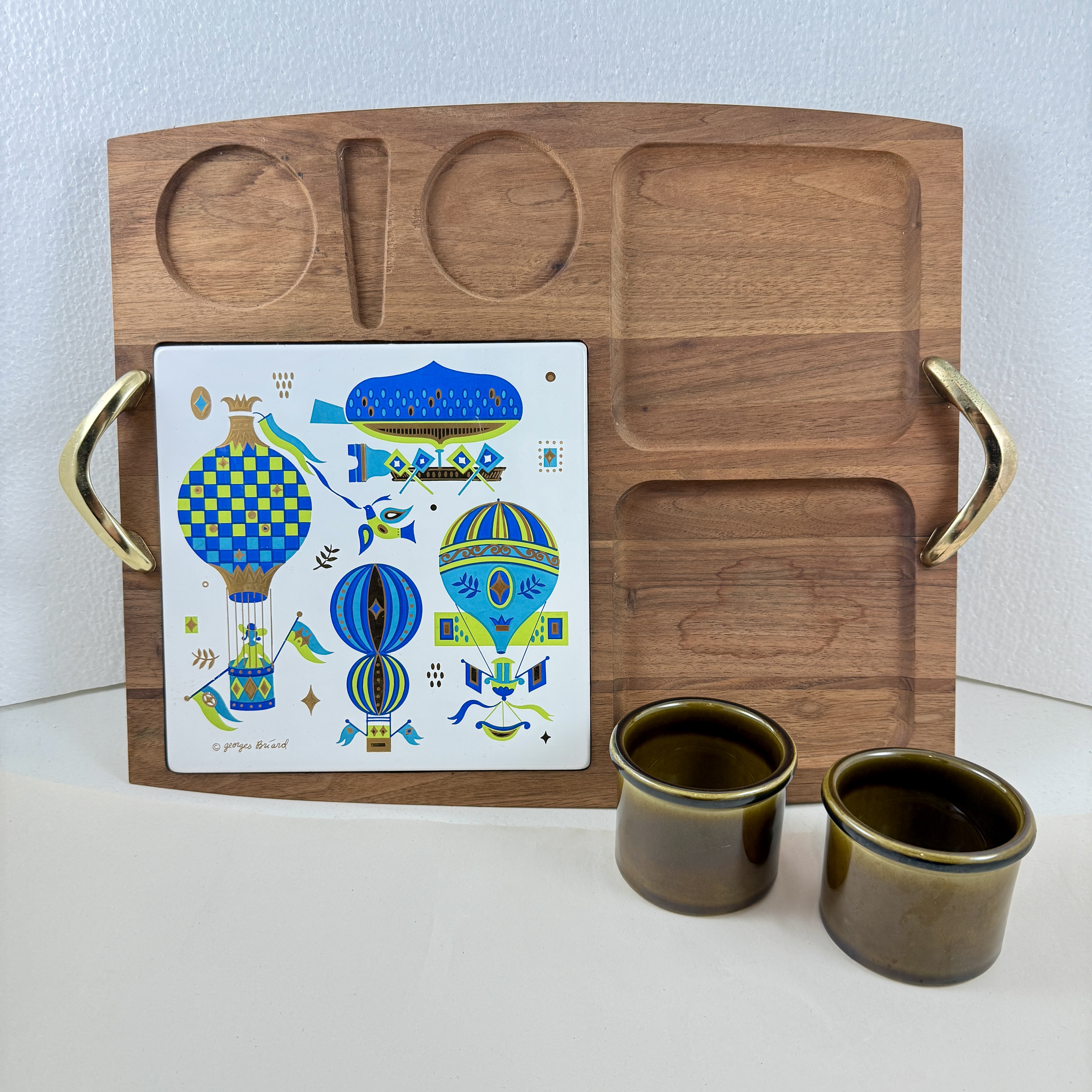 Georges Briard Fancy Free Cheese & Dip Wooden Board - 1961