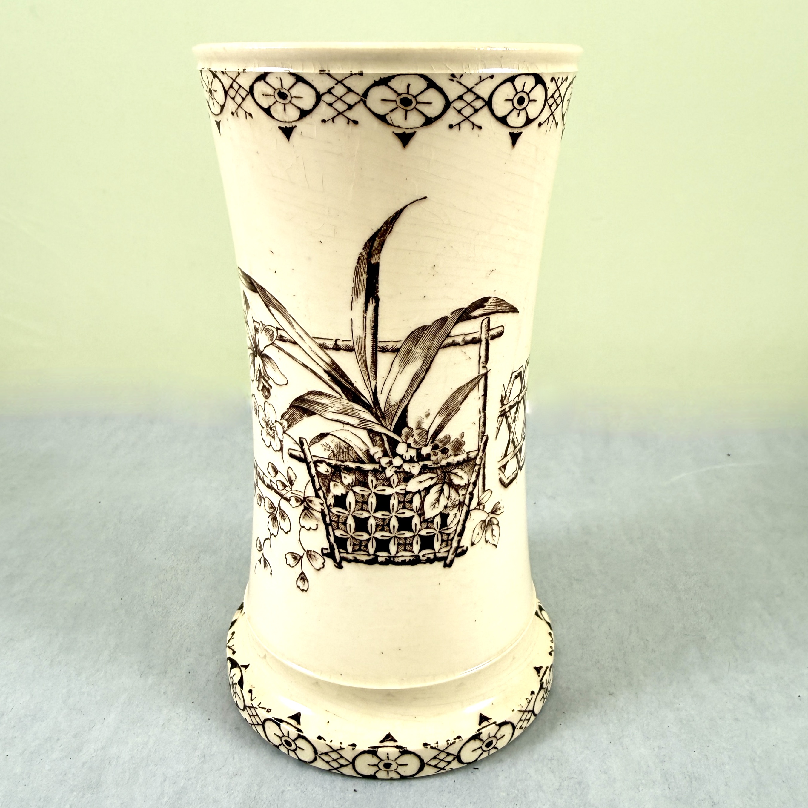 Bridgwood & Clarke Ironstone Aesthetic 'Orchid' Toothbrush Holder, circa 1860