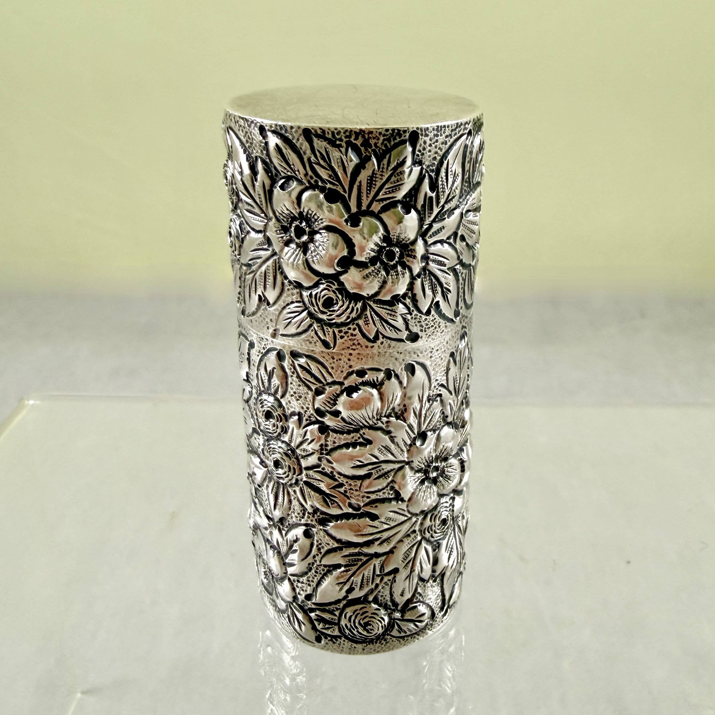 Dominick and Haff Estate Sterling Silver Vanity Hairpin Box