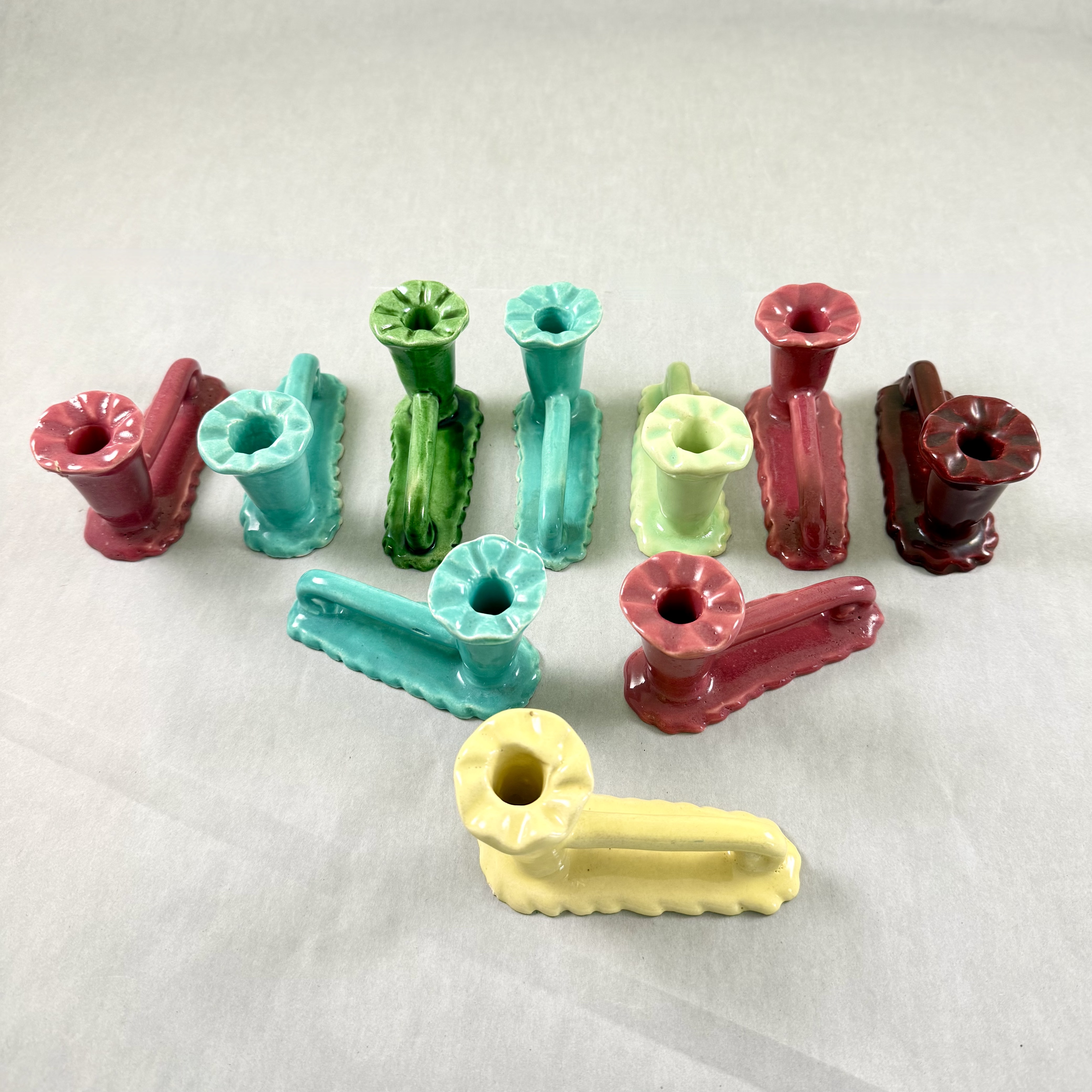 French Vallauris Flower Vase Knife Rests, a set of ten