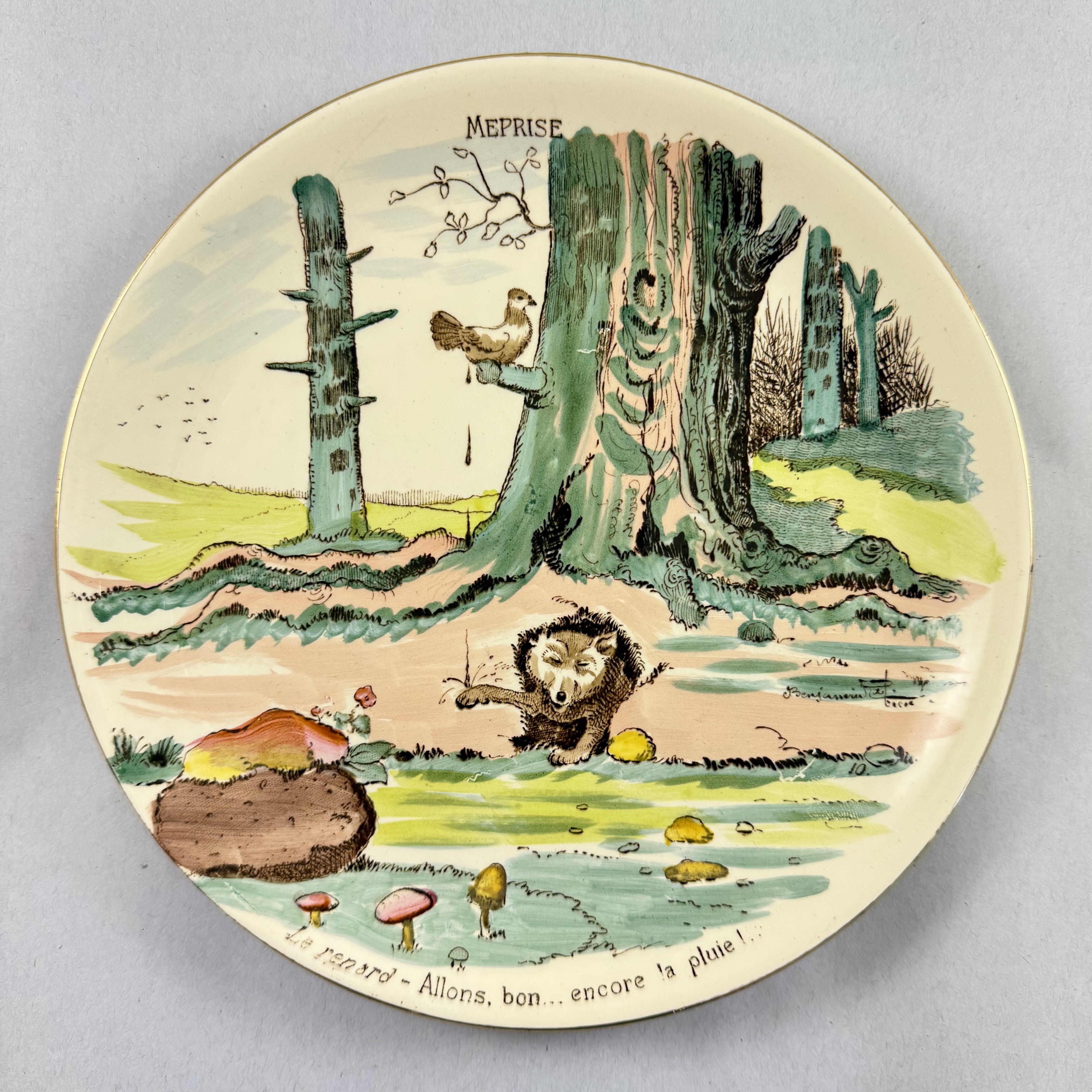 Sarreguemines Benjamin Rabier Childs Plate, Meprise