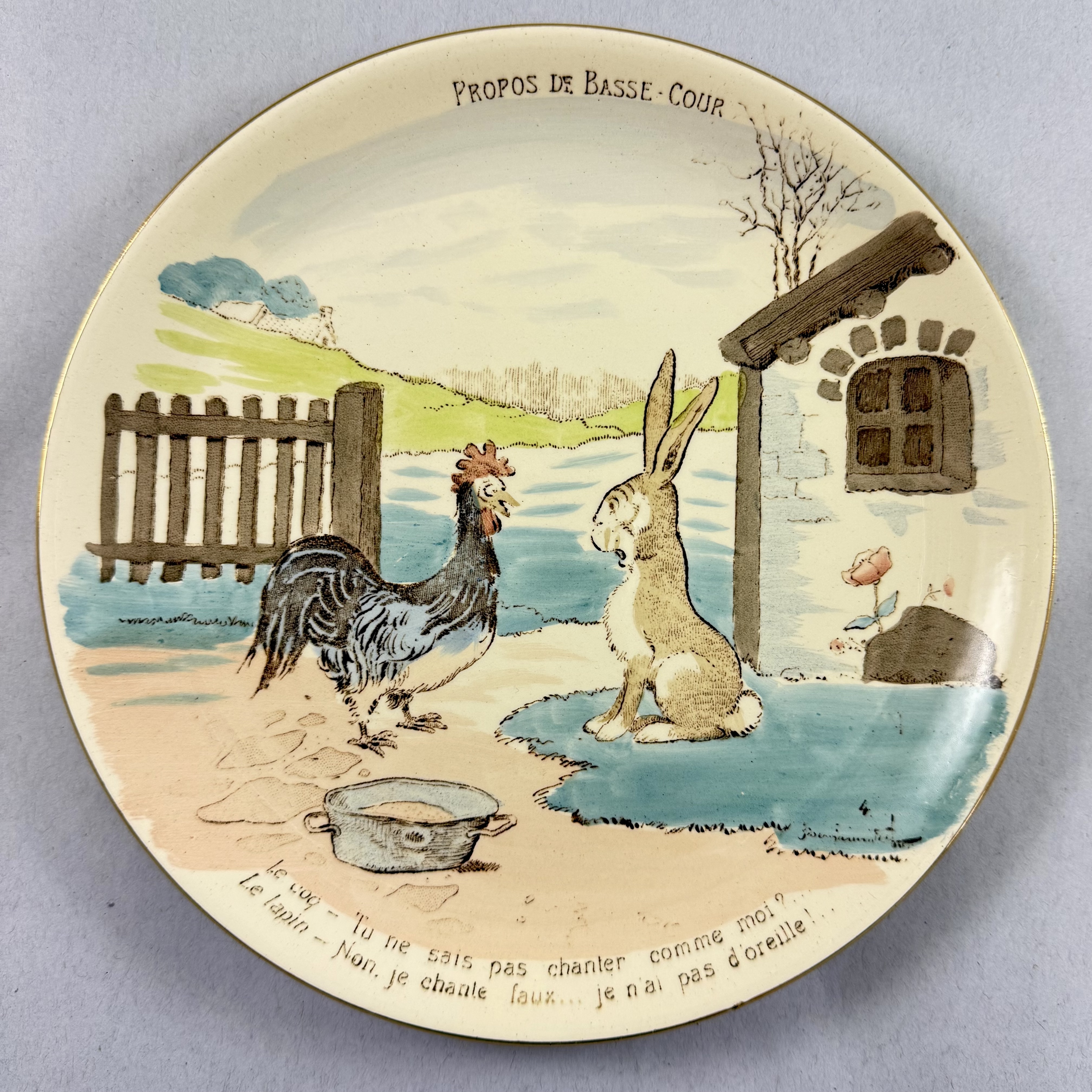 Sarreguemines Benjamin Rabier Childs Plate, Propos de Basse-Cour