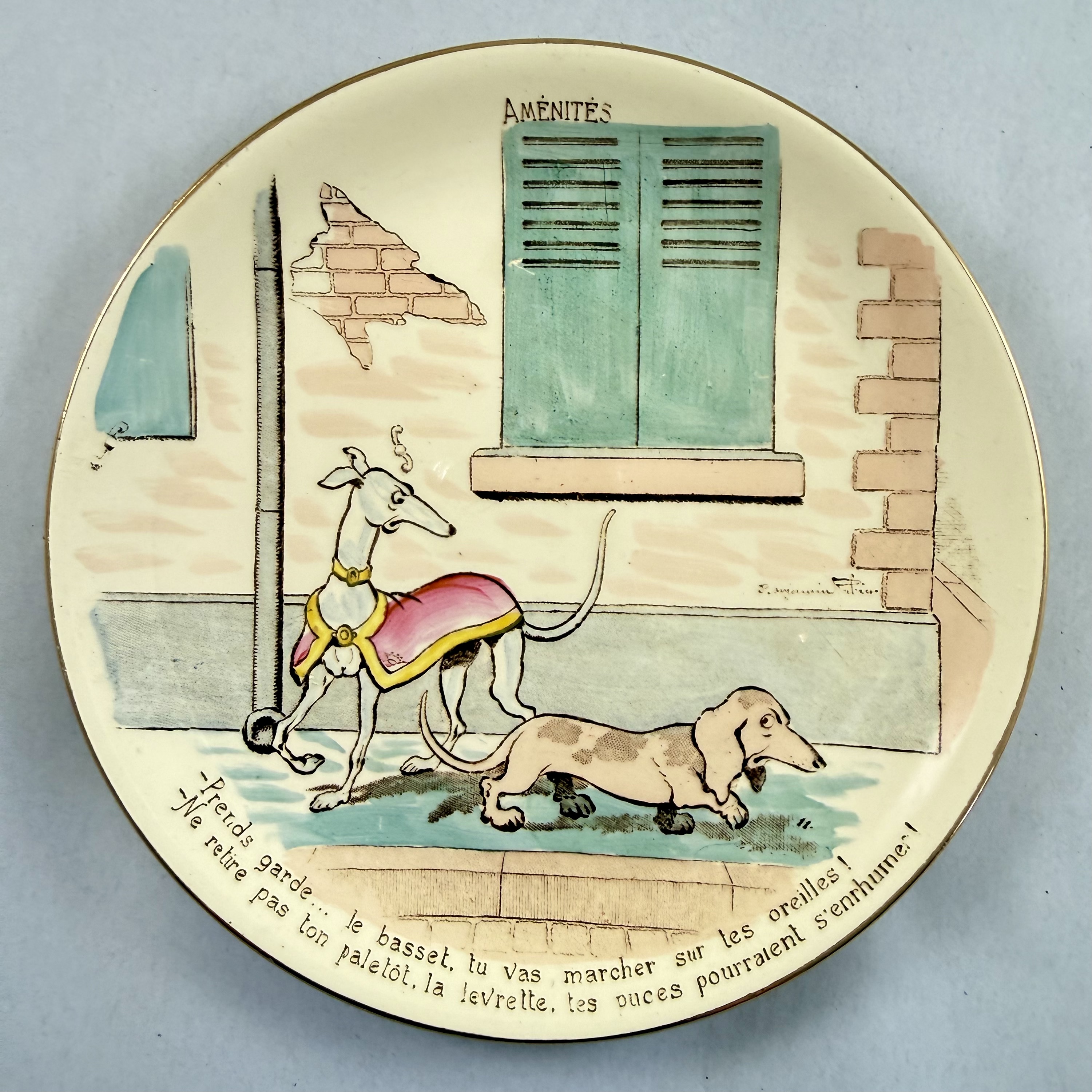 Sarreguemines Benjamin Rabier Childs Plate, Amenites